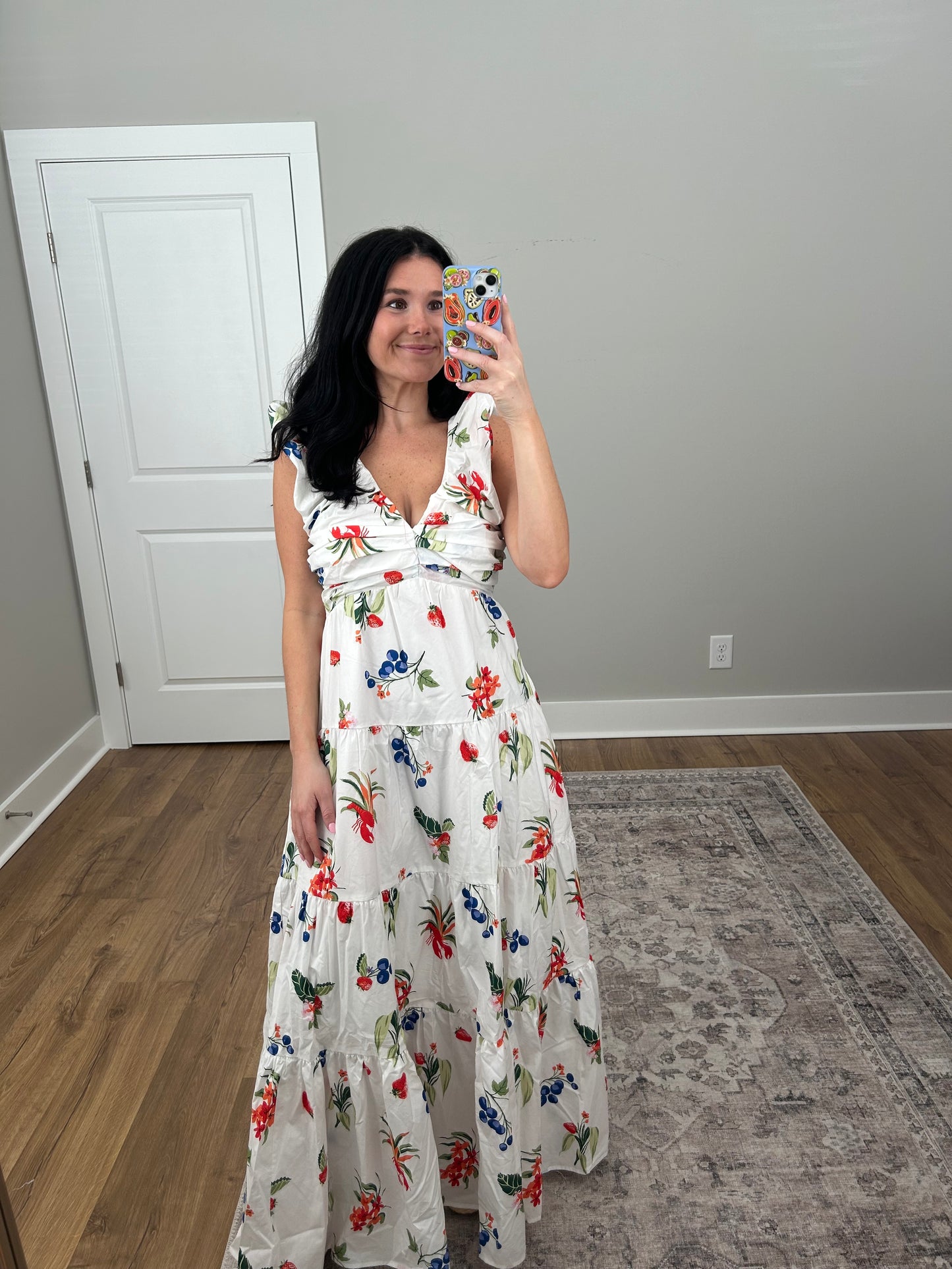Berry Printed Maxi Dress