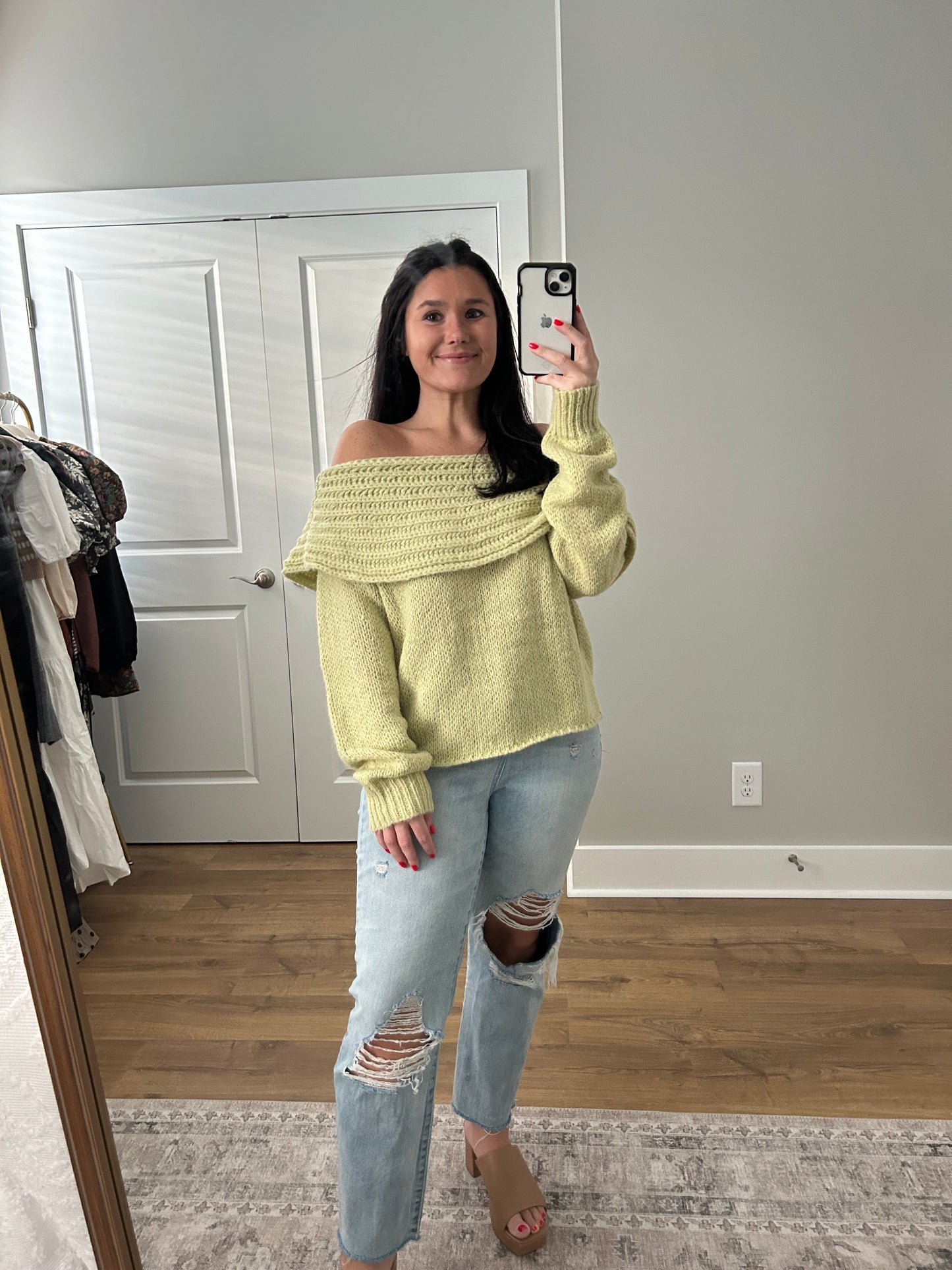 Cowl Neck/ Off The Shoulder Sweater