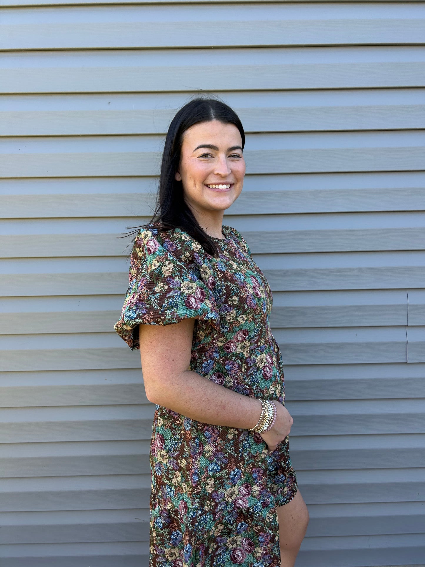 Chocolate Floral Mini Dress