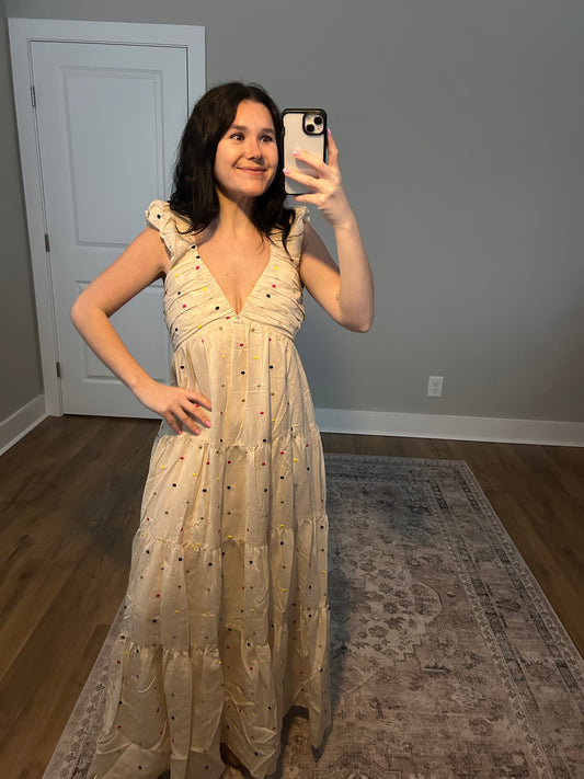 Colorful Polka Dot Maxi Dress