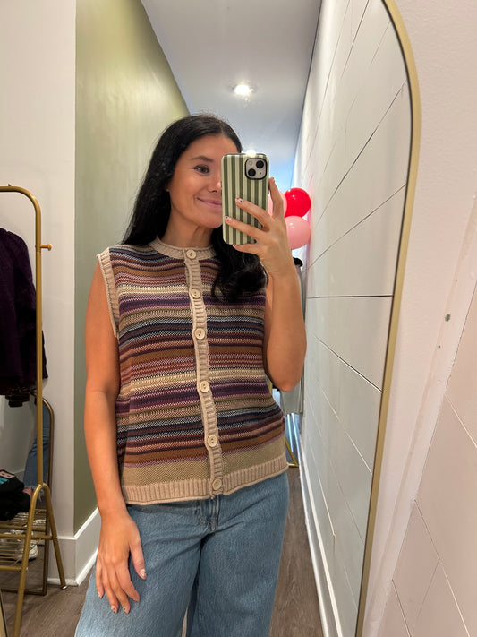 Funky Striped Sweater Vest