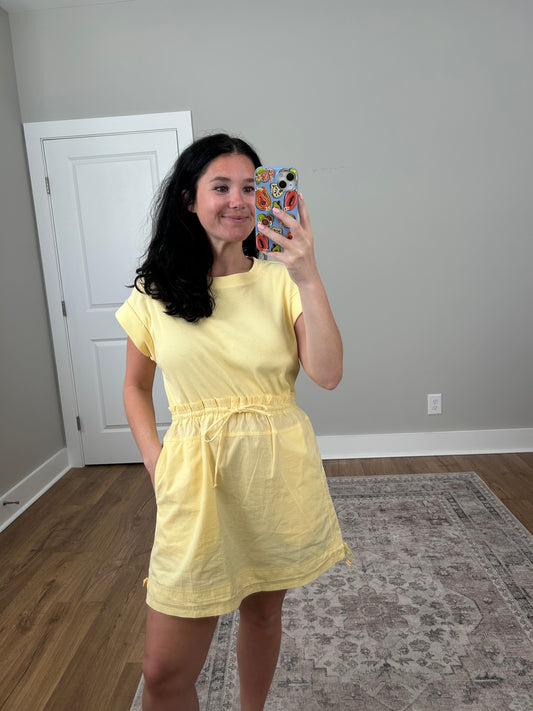 Yellow Cinched Waist Mini
