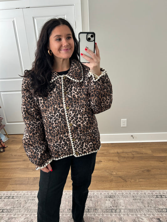 Cheetah Quilted Jacket