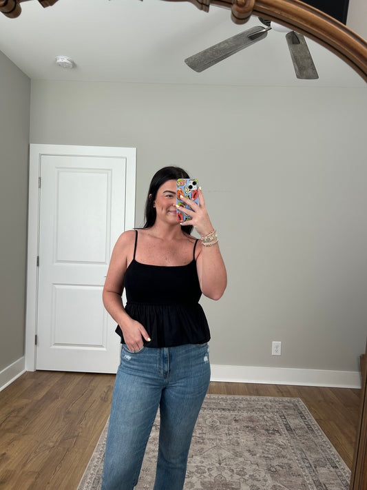 Black Peplum Top
