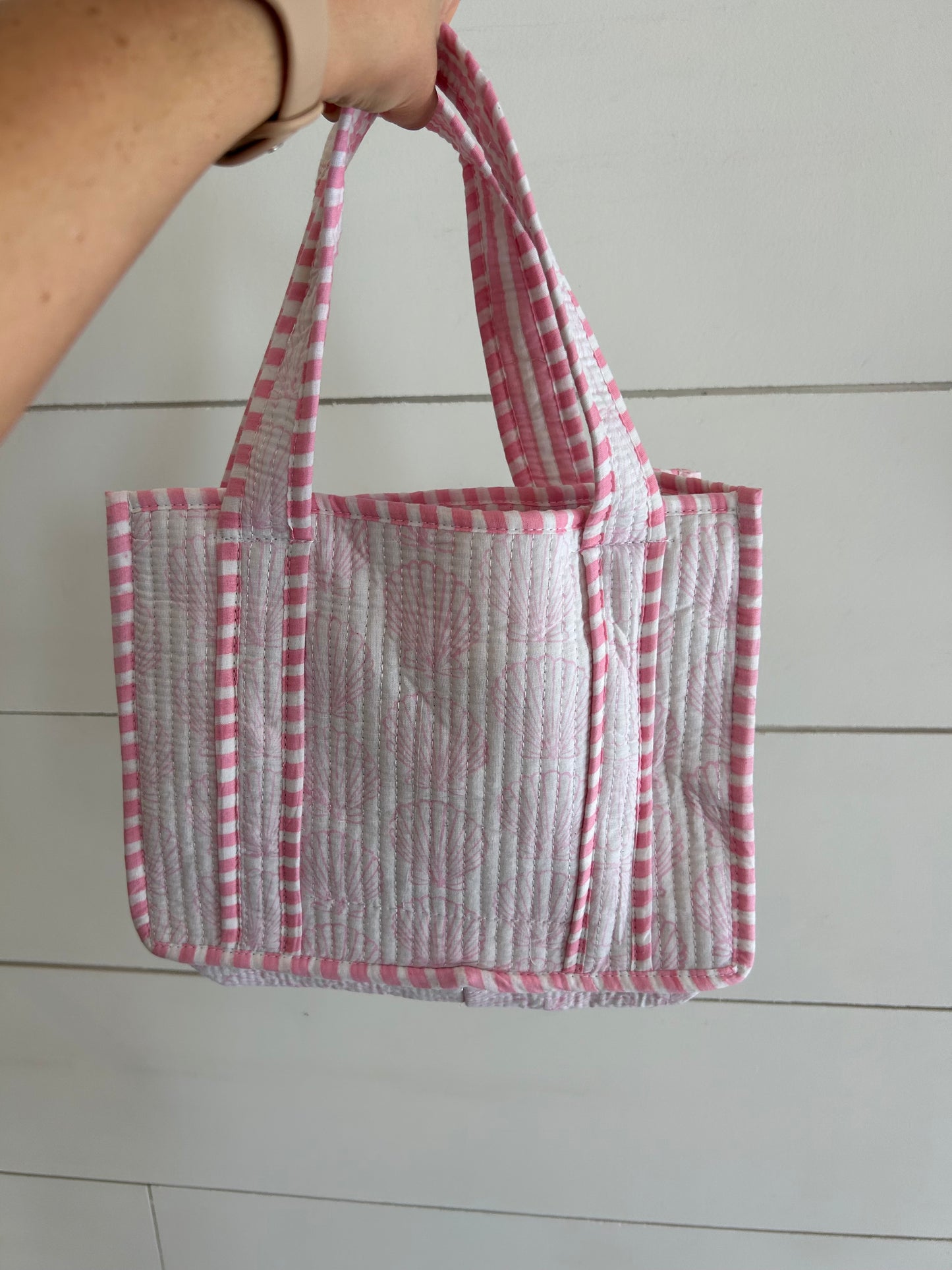Pink Seashell Tote - small
