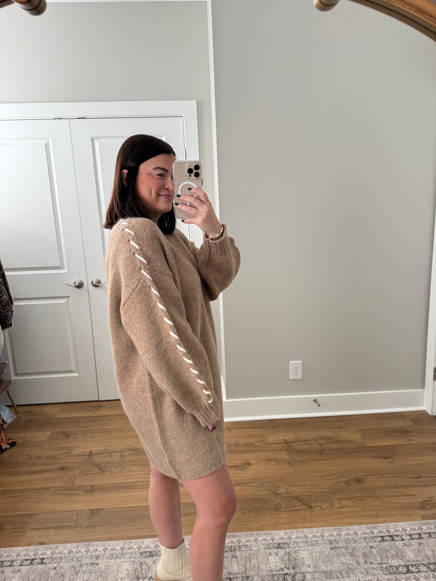 Stitched Sweater Dress