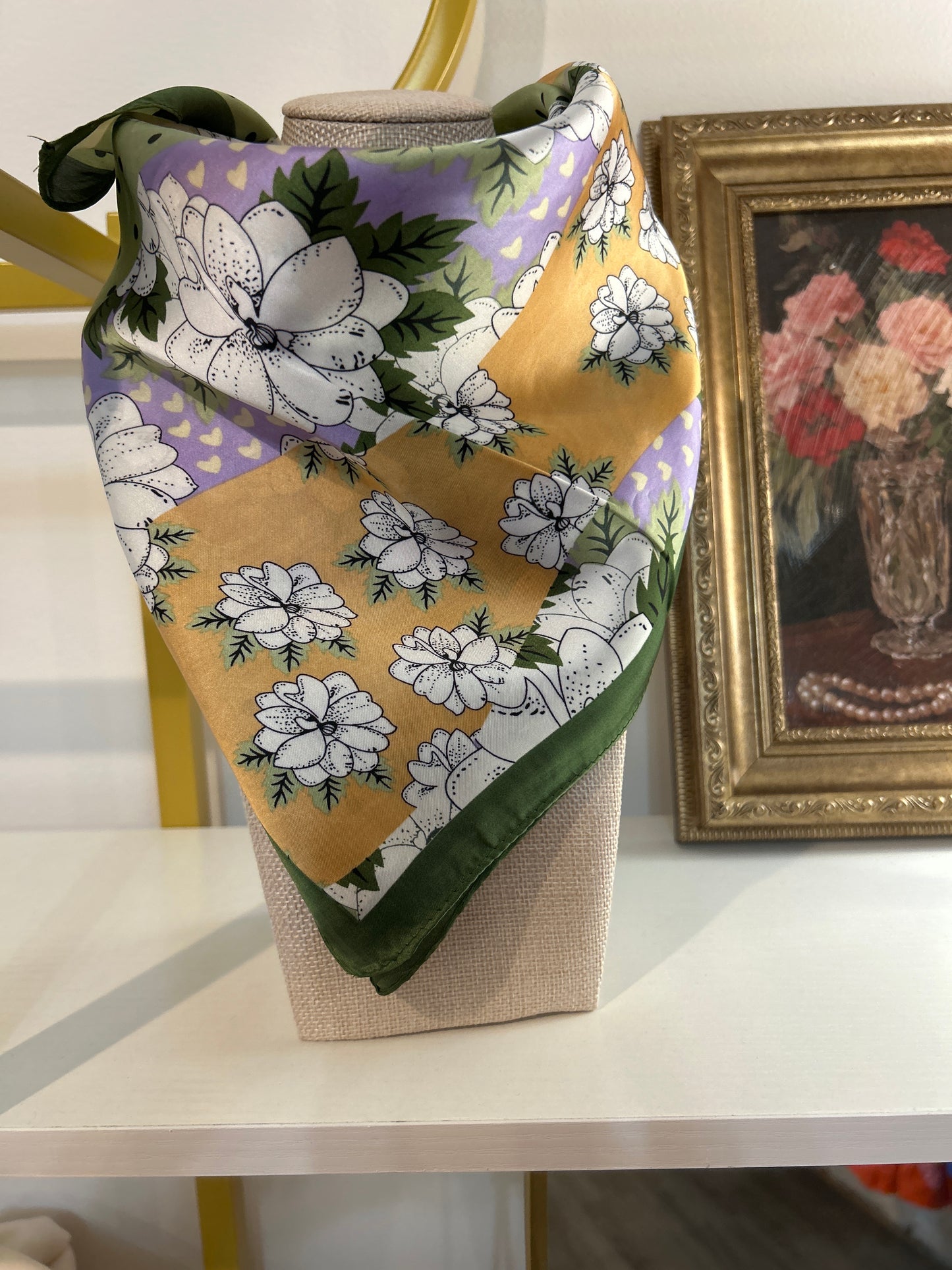Necklace - Scarf Green Floral
