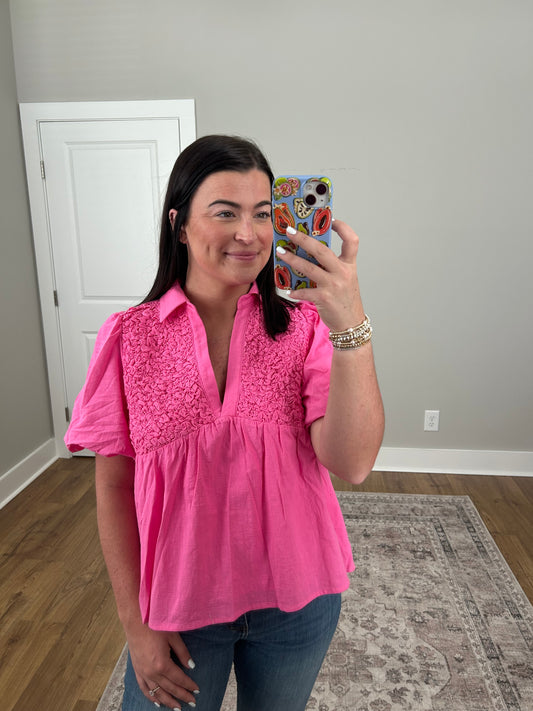 Smocked Baby Doll Blouse