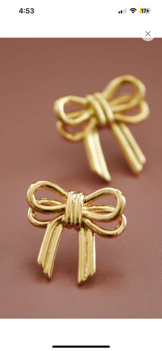 Gold Bow Earrings