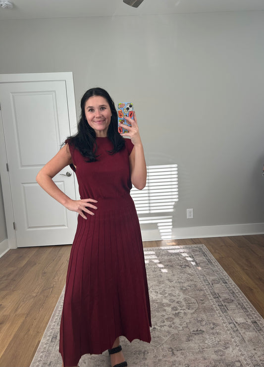 Merlot Knit Dress -THML