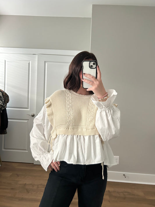 Knitted Vest and Blouse