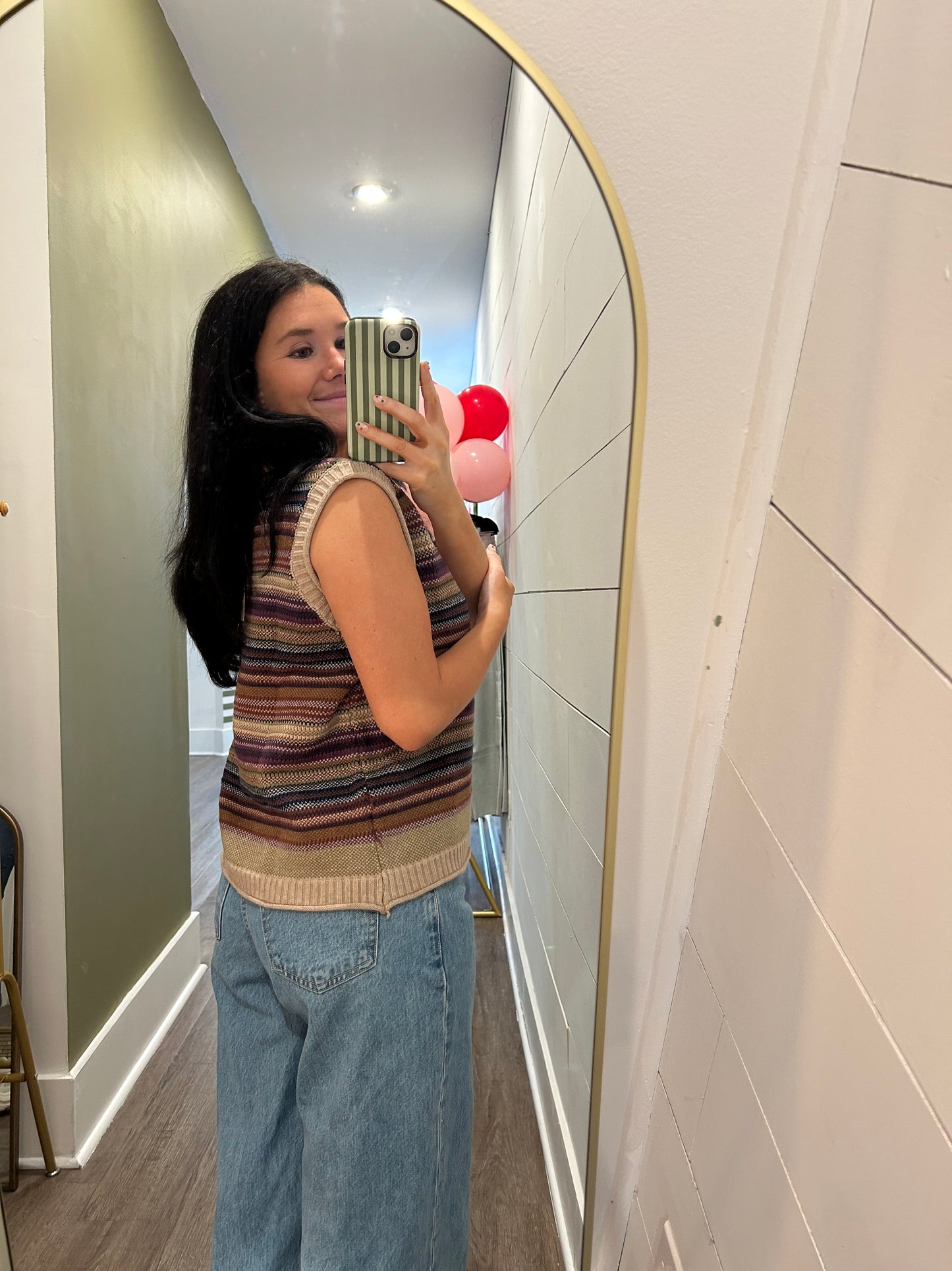 Funky Striped Sweater Vest