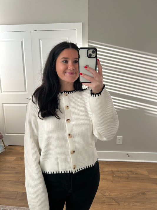 Stitched Cardigan Sweater