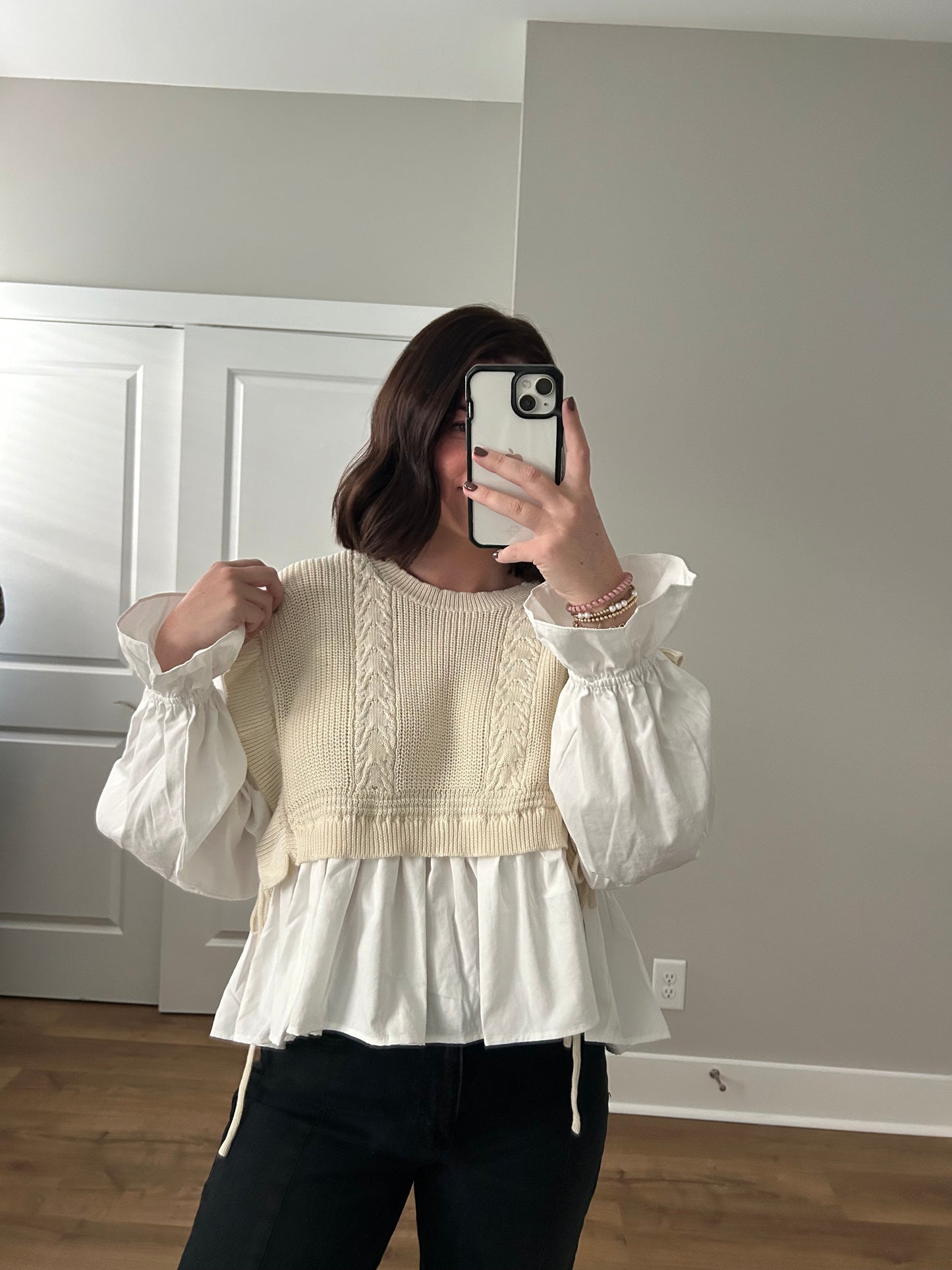 Knitted Vest and Blouse