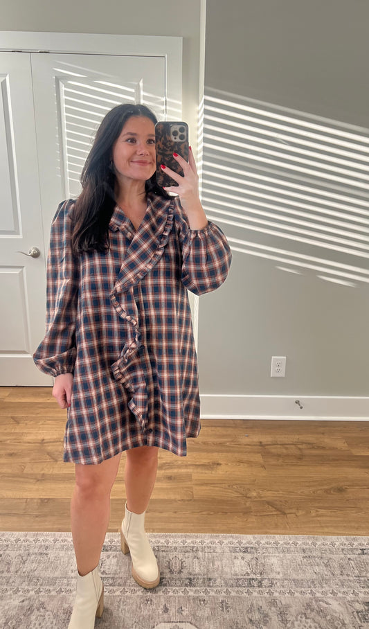 Plaid Ruffle Dress